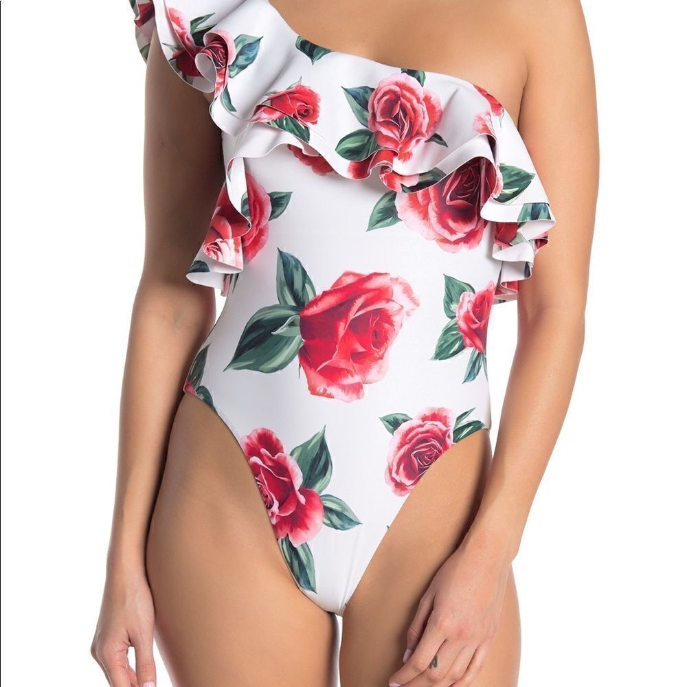 WeWoreWhat ruffle Stella swimsuit